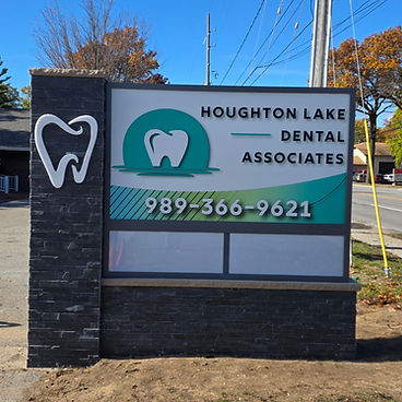 Custom outdoor monument sign for Houghton Lake Dental Associates